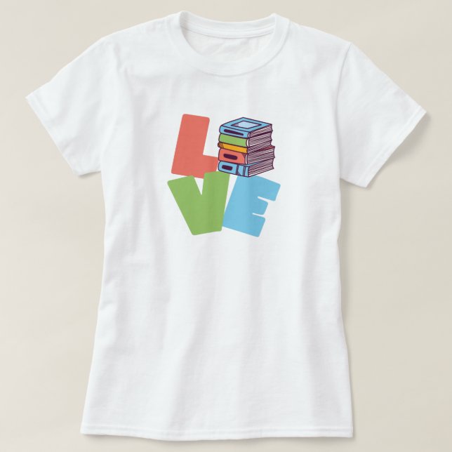 Camiseta Book Love T Shirt (Frente do Design)