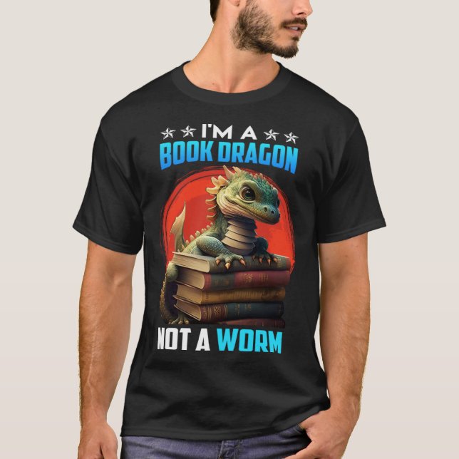 Camiseta Book lover Book Dragon Reading friends bookworm Bo (Frente)