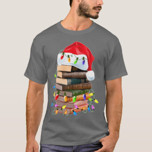 Camiseta Book Lover Christmas Lights Professor Librarian Fu