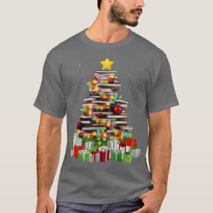 Camiseta Book Lover Christmas Tree Bookworm Librarian Chris