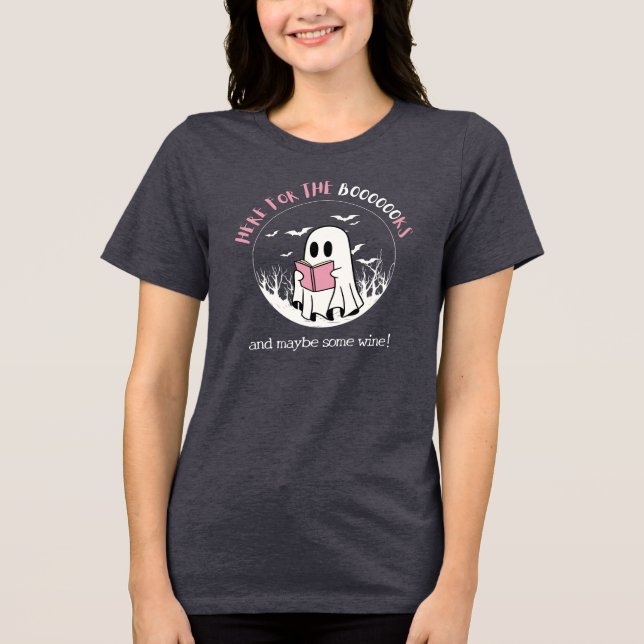 Camiseta Book Lover Ghost Halloween (Frente)