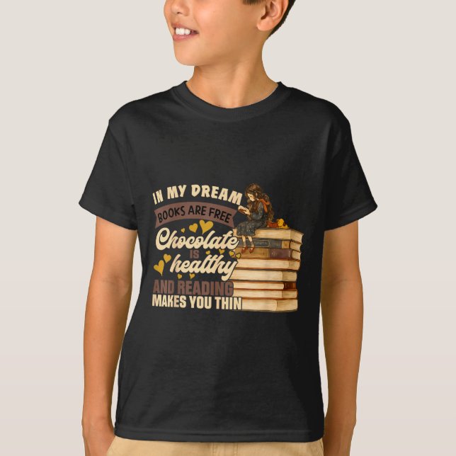 Camiseta Book Lover Gift Reading Gift Sweet Chocolate Lover (Frente)
