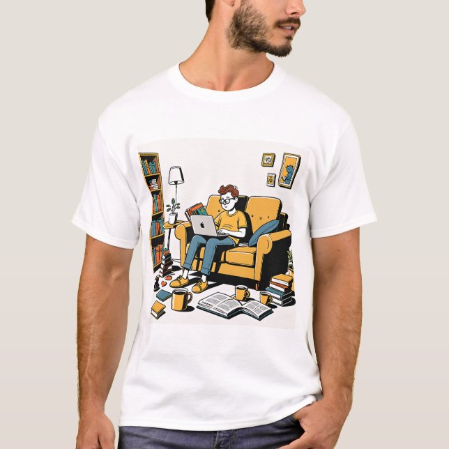Camiseta Book Lover on the Couch (Frente)