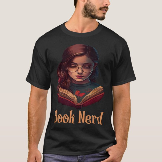 Camiseta Book Nerd Cute Reading Girl  Perfect for Book (Frente)