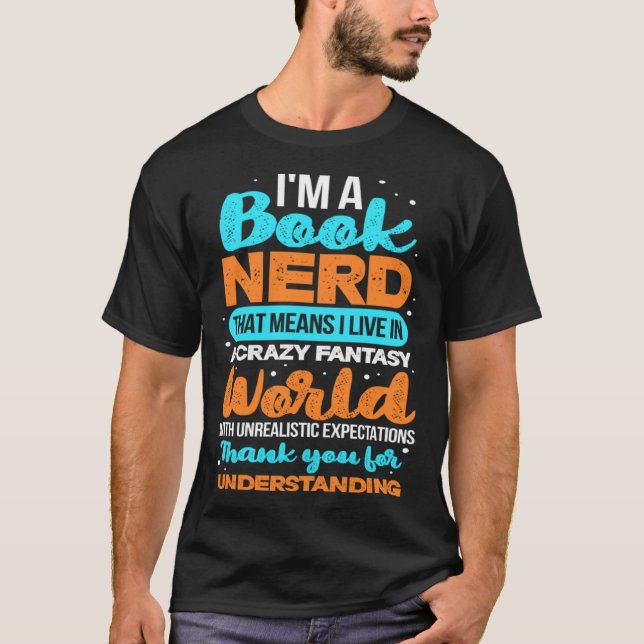 Camiseta Book Nerd Reading Reader Bookworm Librarian Biblio (Frente)