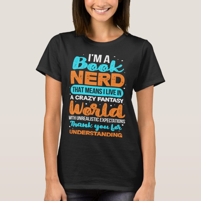 Camiseta Book Nerd Reading Reader Bookworm Librarian Biblio (Frente)