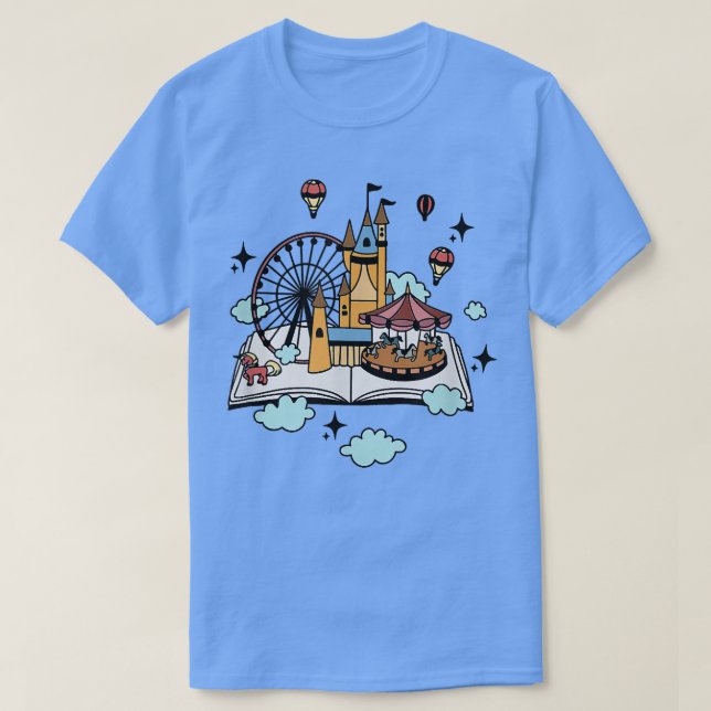 Camiseta Book reader princess fantasy castle unicorn readin (Frente do Design)