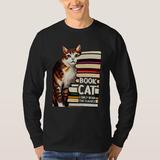 Camiseta Book Reading Studying Cat Reader Kitten (Frente)