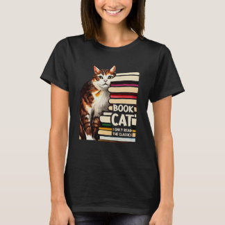 Camiseta Book Reading Studying Cat Reader Kitten