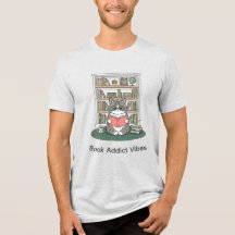 Bookish Kitty Reading Cozy Bookshelf Doodle Design