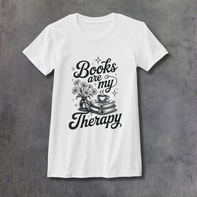Camiseta Books are Therapy Women's Fitted (Criador carregado)