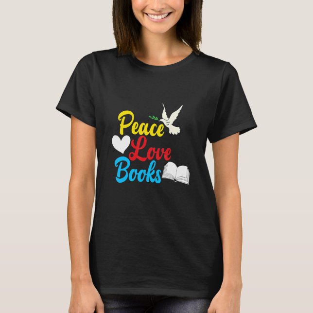 Camiseta Books Bibliotecabriano do Peace Love (Frente)