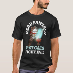 Camiseta Books Cats Mau Knight Bookasy Fantasy Cat Bibliop