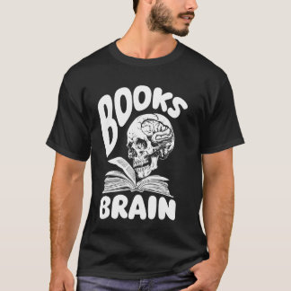 Camiseta Books Skull Bookworm Literature Writer - Boo-novo