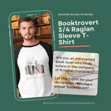 Booktrovert 3/4 - Camisa-T da Capa Raglan