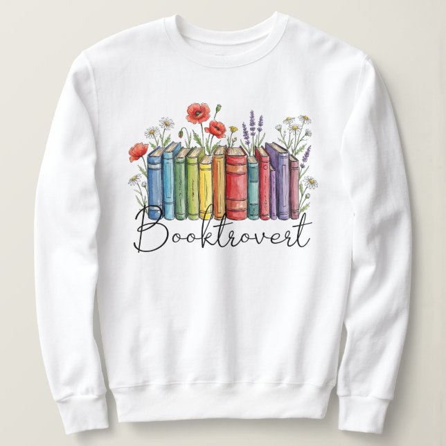 Camiseta Booktrovert, funny book lover design  (Frente do Design)