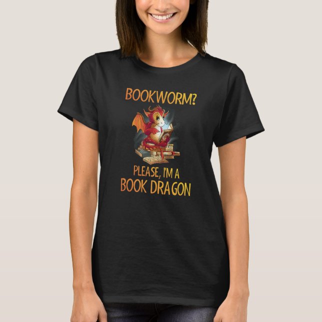 Camiseta Bookworm Book Dragon Literature Reading Books  Fan (Frente)