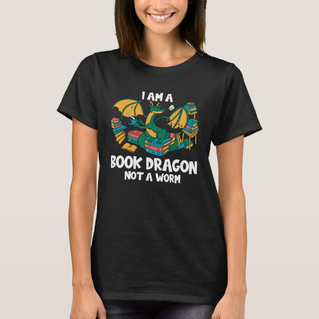 Camiseta Bookworm Books Reading I Am A Book Dragon (Frente)