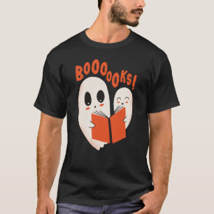 Camiseta Bookworm Engraçado Fantasma do Halloween Livros de