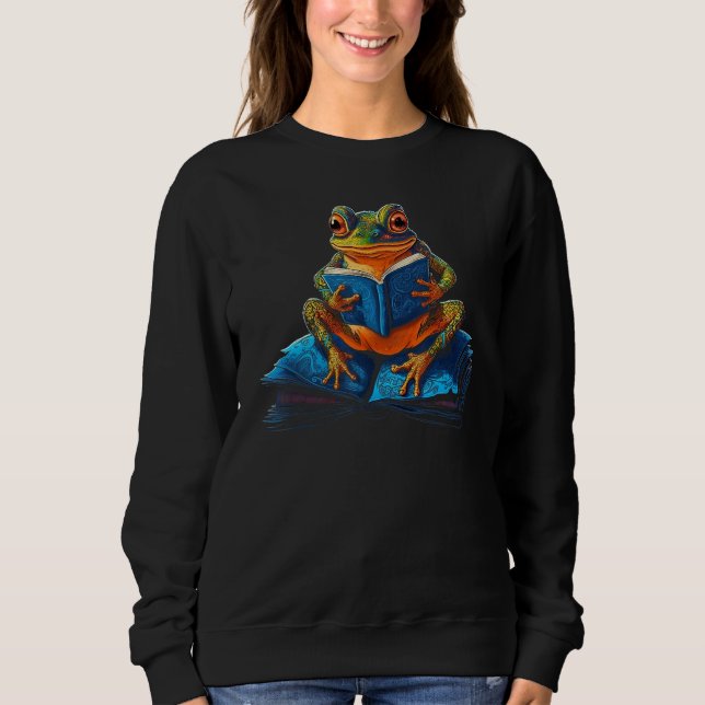 Camiseta Bookworm  Frog Reading a Book (Frente)