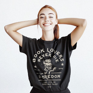 Camiseta Bookworm Lendo Livros Engraçado Retro Humor Escuro