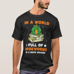 Camiseta Bookworm Mythure Creature Cute Book Dragon Readin