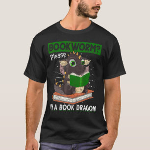 Camiseta Bookworm Por Favor Sou Um Dragão De Livro Lendo Li