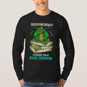 Camiseta Bookworm, Por Favor, Sou Um Dragão-Dragão-Bibliote