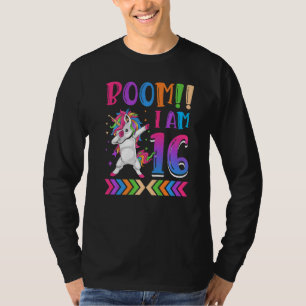Camiseta Boom I Am 16 Colorful Unicorn 16th Birthday