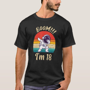 Camiseta Boom I Am 18 Dabbing Astronaut Boys 18º aniversári