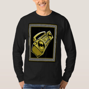 Camiseta Boombox Ghettoblaster Dobra de Hip Estéreo Urbana