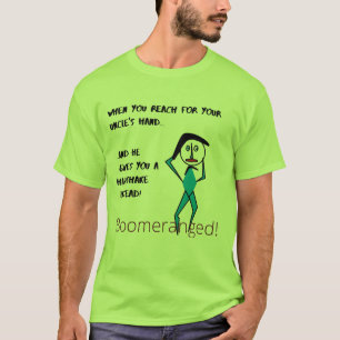 Camiseta Boomerangado de aperto de mão do tio básico verde