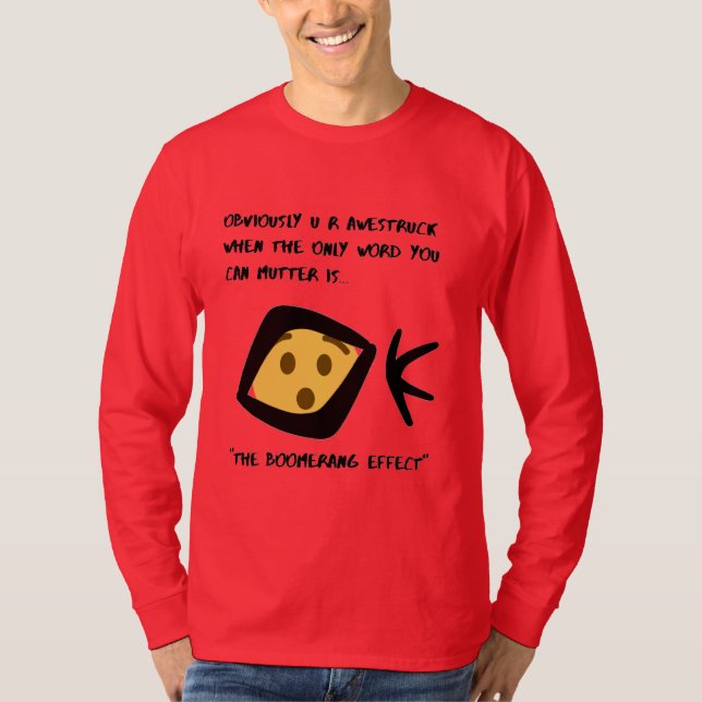 Camiseta Boomerangado de Capa Longa Básico Vermelho 'Awestr (Frente)