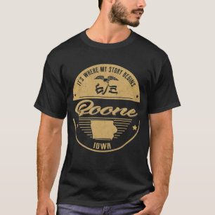 Camiseta Boone Iowa É onde minha história começa