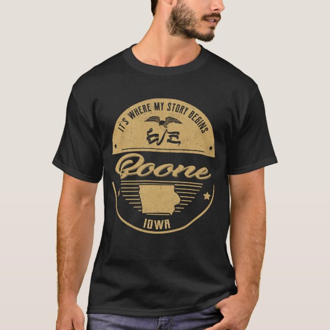 Camiseta Boone Iowa É onde minha história começa (Frente)