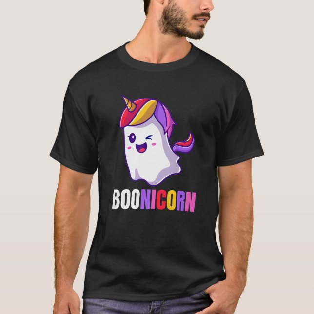 Camiseta Boonicorn Halloween Trick Ou Tratar Ghost Cute Uni (Frente)
