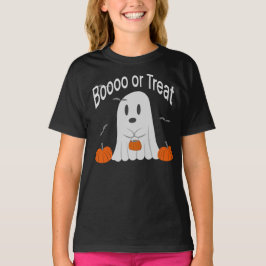 Camiseta Booo ou Travessura Desenho de Fantasma Fofo de Hal