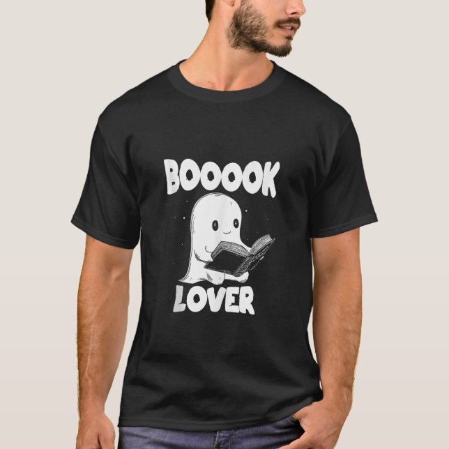 Camiseta Boook Lover Ghost Bookworm Book Lover Hallow (Frente)