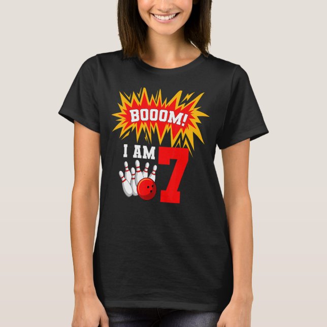 Camiseta Booom I Am 7 Boliche Bowler Bday 7t (Frente)
