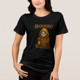 Camiseta Boooo? Cute Ghost in Cloak with Lantern