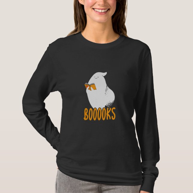 Camiseta Booooks Boo Love Reading  Halloween Hard Working B (Frente)