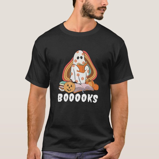 Camiseta Booooks Ghost Boo Read Books Library Teacher Hallo (Frente)