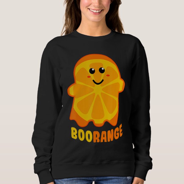 Camiseta Boorange Laranja Fantasma Engraçada Boo Comida Hal (Frente)