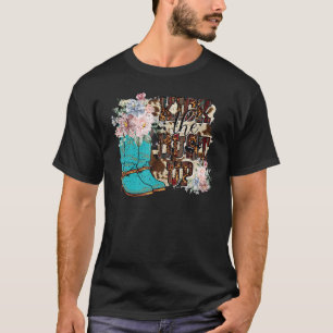 Camiseta Boot Da Garota Floral Retrora Para Bater A Poeira 