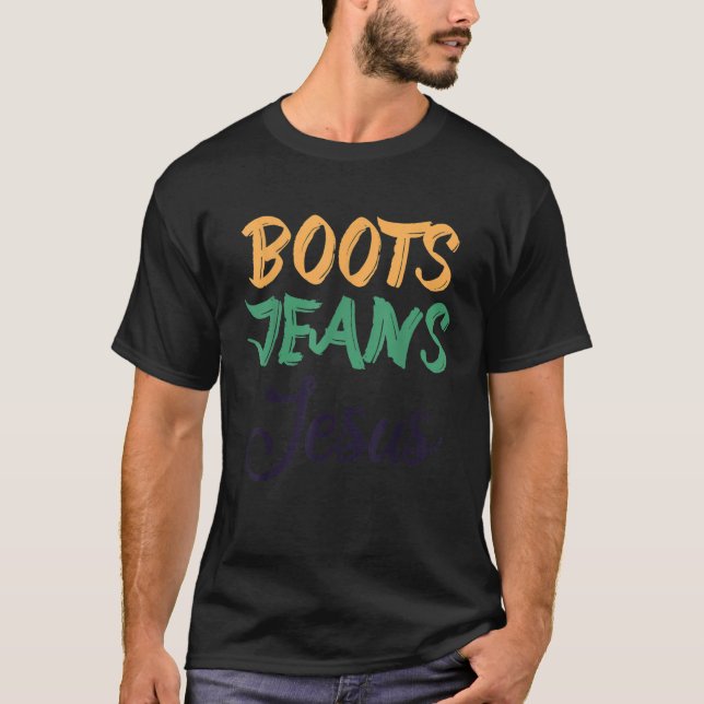 Camiseta Boot Jeans Citação Cristã Jesus (Frente)