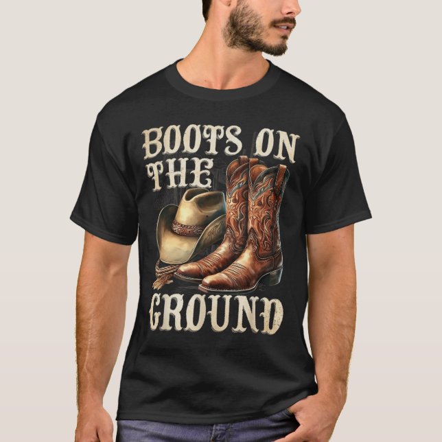 Camiseta Boot On Ground Boot Cowboy Western Cowgirl Li (Frente)