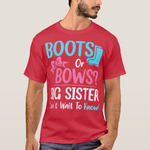 Camiseta Boot ou Arco Grande Irmã Chá de fraldas Revelação