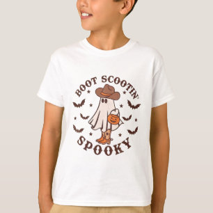 Camiseta Boot Scoot Spooky Groovy Halloween Western Cowhide