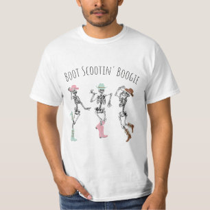 Camiseta Boot Scootin Boogie Shirt, Halloween Skeleton Swea