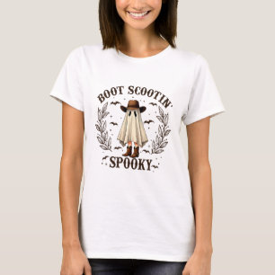 Camiseta Boot Scootin Spooky no Halloween Ocidental Ghost C